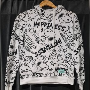 Peanuts Black and White Graphic Men's Crewneck Sweater